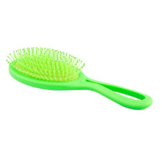Щетка для волос `LADY PINK` BRIGHT GREEN массажная с округлой ручкой soft touch