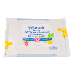 Салфетки детские `JOHNSONS` `BABY` PURE PROTECT влажные 25 шт