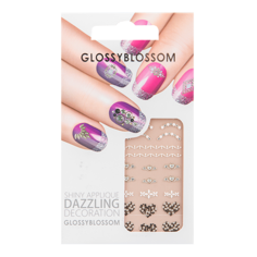 Наклейки для ногтей `GLOSSYBLOSSOM` DAZZLING DECORATION  сердечки, камни