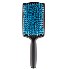 Щетка массажная для волос `LADY PINK` с микрофиброй черно-голубая