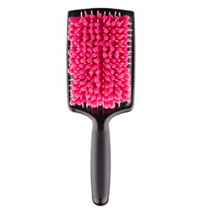 Щетка массажная для волос `LADY PINK` с микрофиброй черно-розовая