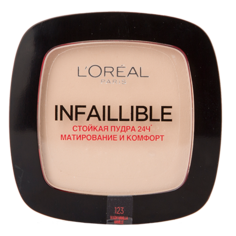 Пудра компактная для лица `LOREAL` INFAILLIBLE 24 часа тон 123 (теплый ванильный)