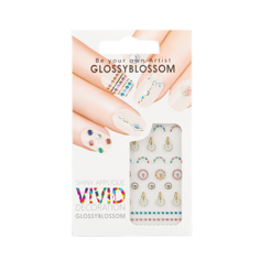 Наклейки для ногтей `GLOSSYBLOSSOM` VIVID DAZZLING DECORATION (цветные круги, цепи)