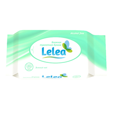 Бумага туалетная `LELEA` влажная с экстрактом зеленого чая 80 шт