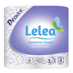 Бумага туалетная `LELEA` Deluxe 3-х слойная с ароматом сирени 4 шт