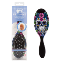 Расческа для волос `WET BRUSH` ORIGINAL DETANGLER SUGAR SKULLS фиолетово-розовая