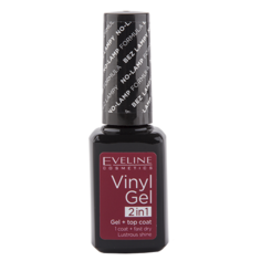 Лак для ногтей `EVELINE` VINYL GEL 2 IN 1 тон 206 (без использования лампы) 12 мл