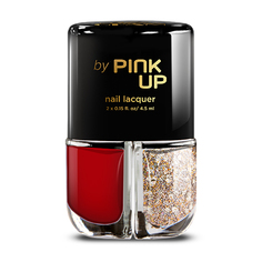 Набор лаков для ногтей `PINK UP` GLITTER GLAM тон 05 2x4 мл