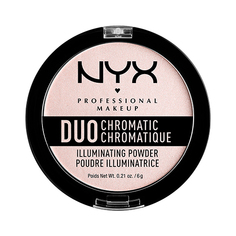 Хайлайтер для лица `NYX PROFESSIONAL MAKEUP` DUO CHROMATIC тон 04 snow rose