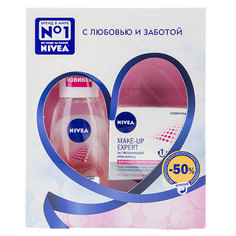 Набор подарочный женский `NIVEA` ОЧИЩЕНИЕ И УХОД MAKE-UP EXPERT (крем-флюид для лица 50 мл, средство для снятия макияжа с глаз 125 мл)