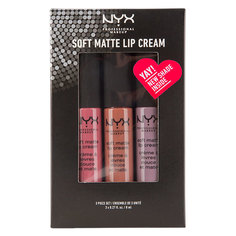 Набор подарочный женский `NYX PROFESSIONAL MAKEUP` SOFT MATTE LIP CREAM тон 40, 36, 41