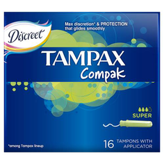 Тампоны с аппликатором `TAMPAX` COMPAK Super 16 шт