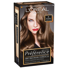Краска для волос `LOREAL` `PREFERENCE` тон 6 Мадрид (темно-русый)