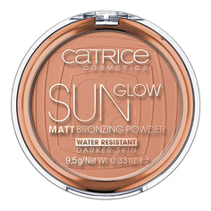 Пудра компактная для лица `CATRICE` SUN GLOW MATT тон 020 (глубокий бронзовый) с эффектом загара
