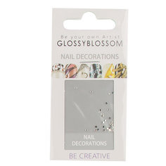 Стразы для ногтей `GLOSSYBLOSSOM` акриловые круглые прозрачные