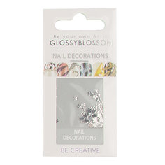 Стразы для ногтей `GLOSSYBLOSSOM` акриловые снежинки прозрачные