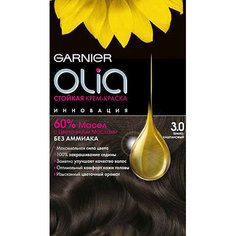 Краска для волос `GARNIER` `OLIA` Тон 3.0 (Темно-каштановый)