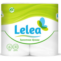 Бумага туалетная `LELEA` 2-х слойная 4 шт            а/п