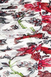 Белое драпированное платье с цветами Diane Von Furstenberg