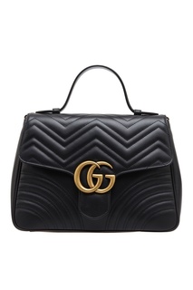 Черная кожаная сумка GG Marmont Gucci