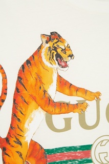 Хлопковая футболка с тиграми Gucci
