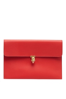 Красная кожаная сумка-конверт Alexander McQueen