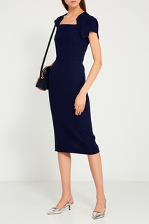 Синее шерстяное платье Roland Mouret