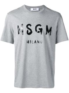 футболка с принтом логотипа MSGM