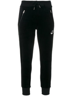велюровые спортивные брюки с вышитым логотипом  Nike