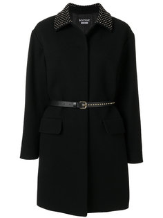 пальто с заклепками на воротнике и ремне Boutique Moschino