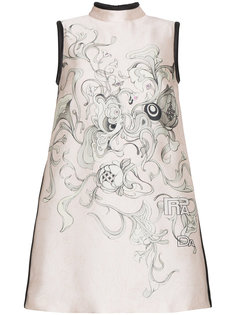 платье мини с цветочным принтом  Prada