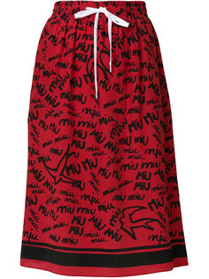 юбка с принтом-граффити Miu Miu