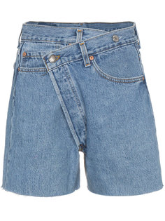 джинсовые шорты с необработанным краем   R13
