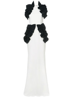contrast ruffles gown  Christian Siriano