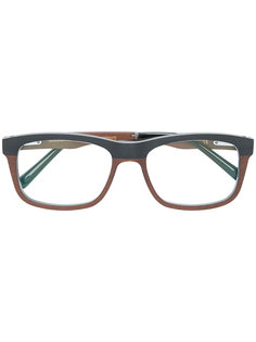 square frame glasses Gold And Wood