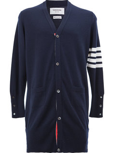 длинный кардиган с V-образным вырезом Thom Browne