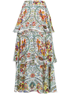 ярусная юбка с цветочным принтом  Etro