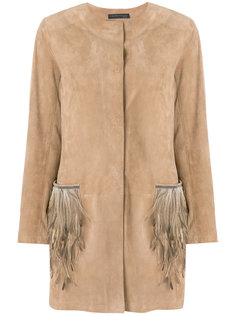 пальто с отделкой перьями  Fabiana Filippi