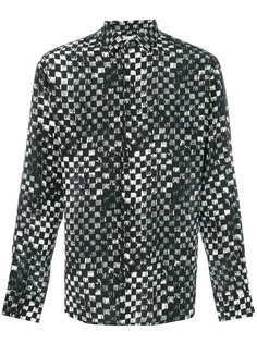 рубашка с принтом в клетку Saint Laurent