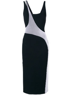 приталенное платье-миди с контрастным дизайном Esteban Cortazar