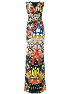 платье макси с тропическим принтом  Roberto Cavalli