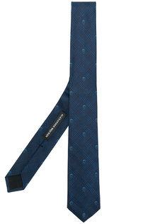 галстук с принтом черепов Prince of Wales Alexander McQueen