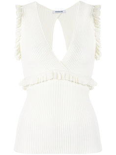 топ с V-образным вырезом в рубчик P.A.R.O.S.H.