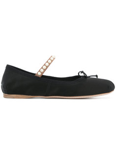 pearl embellished ballerinas Miu Miu