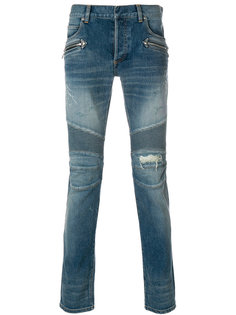 джинсы в байкерском стиле Balmain