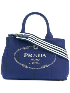 сумка-тоут с принтом логотипа Prada