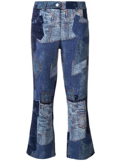 укороченные брюки в стиле пэчворк  Moschino