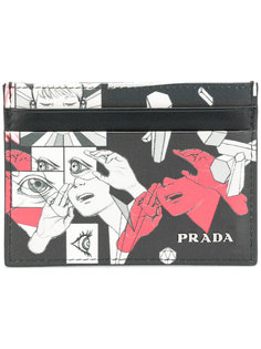 клатч с графическим принтом Prada