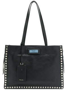 Etiquette studded tote bag Prada