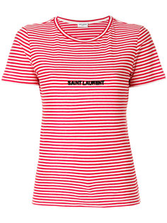 футболка в полоску с логотипом  Saint Laurent
